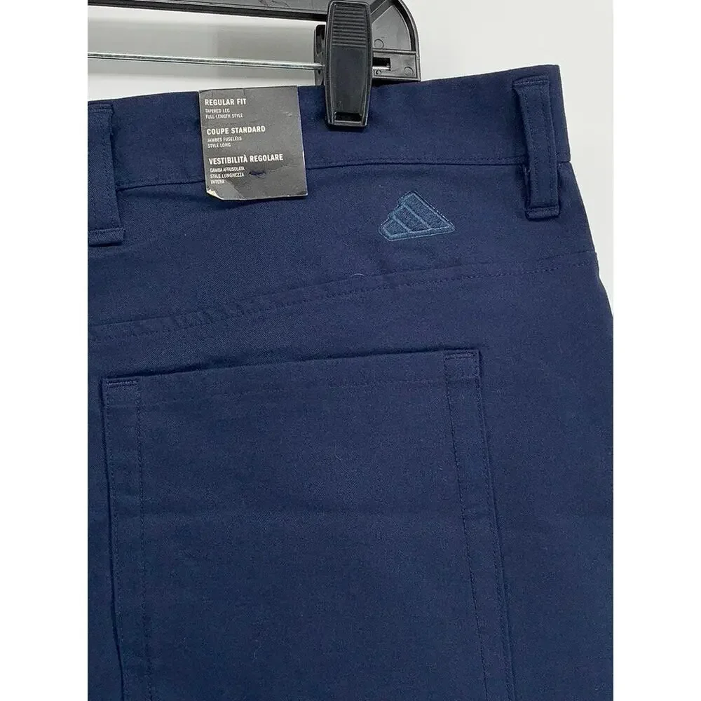ADIDAS Men's Navy Solid Regular-Fit Tapered Leg Golf Pants SZ 36X32